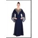 Navy Blue Dubai Moroccan Kaftan Farasha Abaya Maxi Dresses