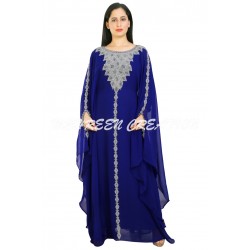 TRY THIS ROYAL BLUE JALABIYA PARTY WEAR WEDDING GOWN KAFTAN DRESS
