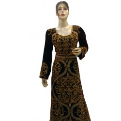 TRY THIS NEW MOROCCAN KAFTAN AFRICAN HAND ZARI EMBROIDERY WEDDING GOWN 
