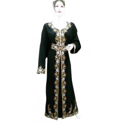 2020 BLACK MODERN BRIDAL ARABIC MAXI ABAYA MOROCCAN ISLAMIC FLOOR LENGTH DRESS
