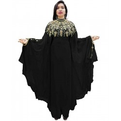 BLACK MODERN ISLAMIC ARABIC MOROCCAN CAFTAN DRESS 